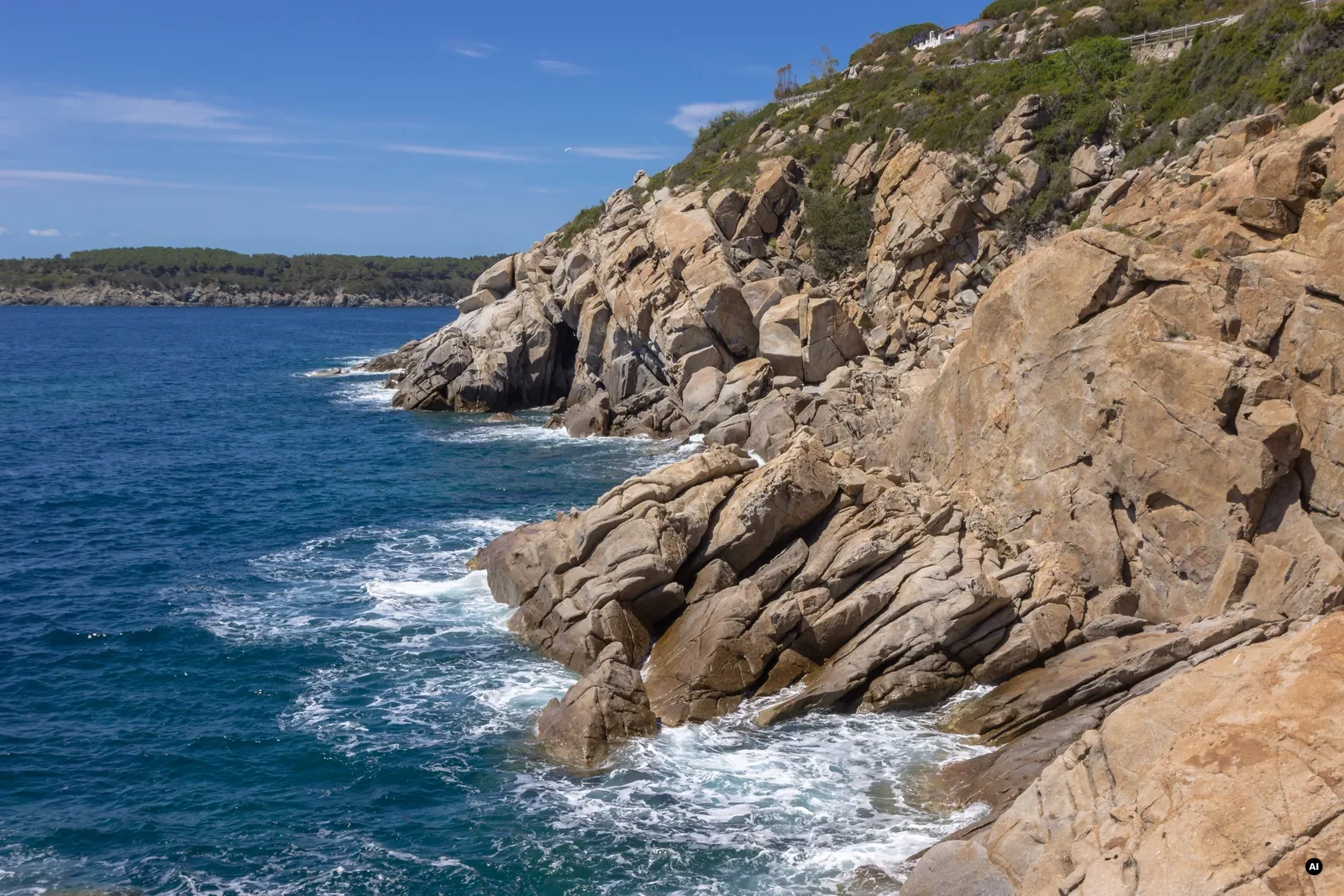 La costa rocciosa dell'Isola d'Elba presso Fetovaia