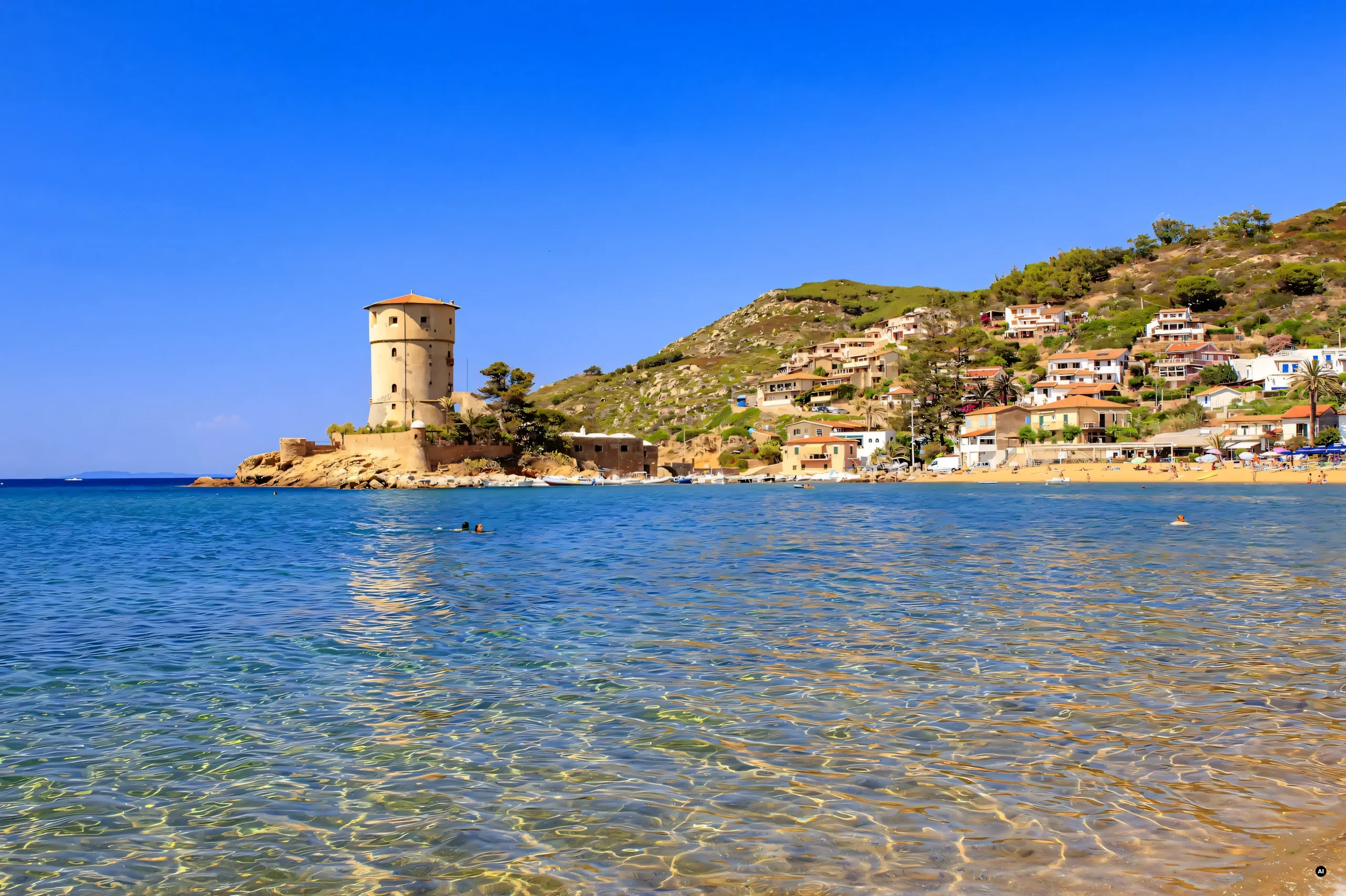 La baia di Campese all'Isola del Giglio