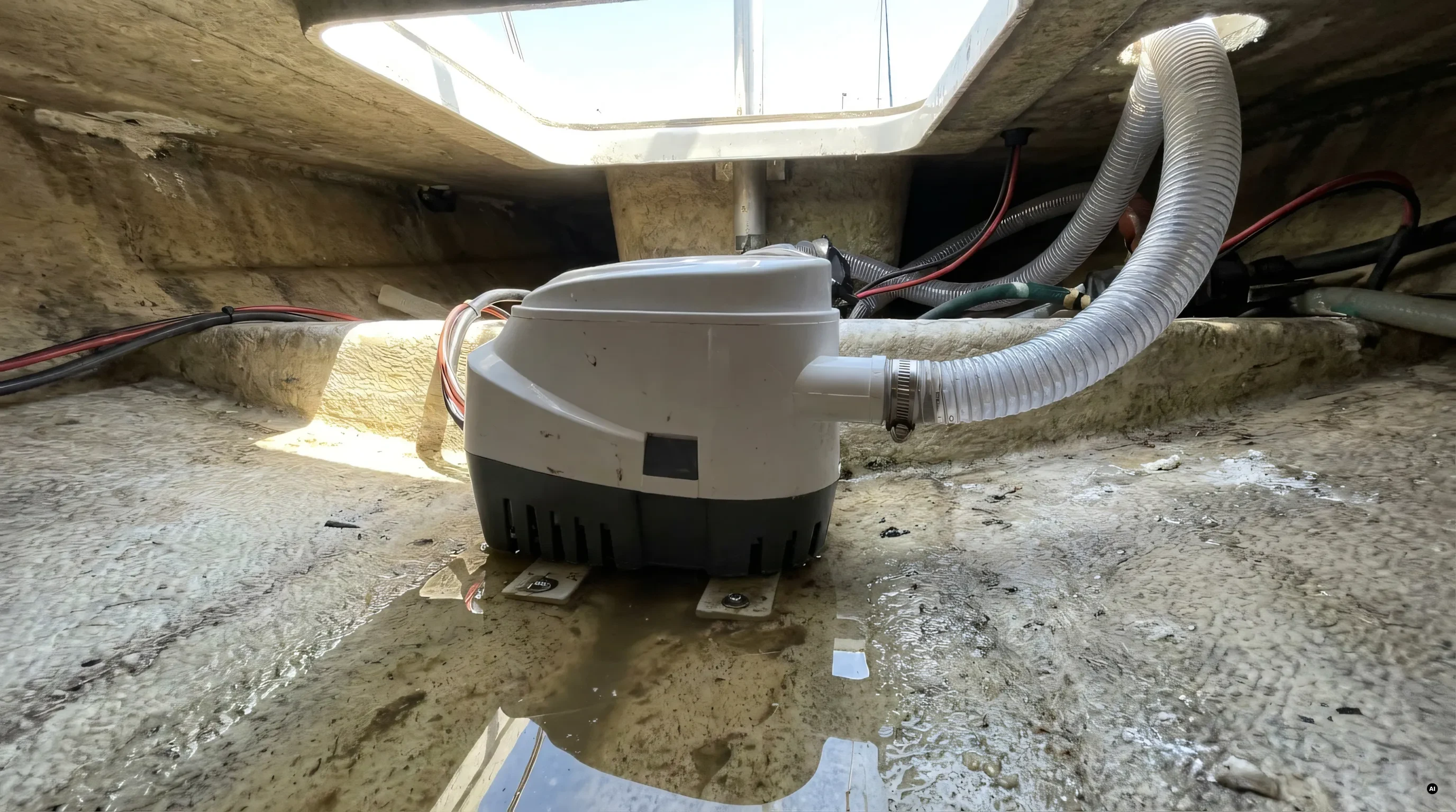 Pompa di sentina automatica Europump II installata in sentina