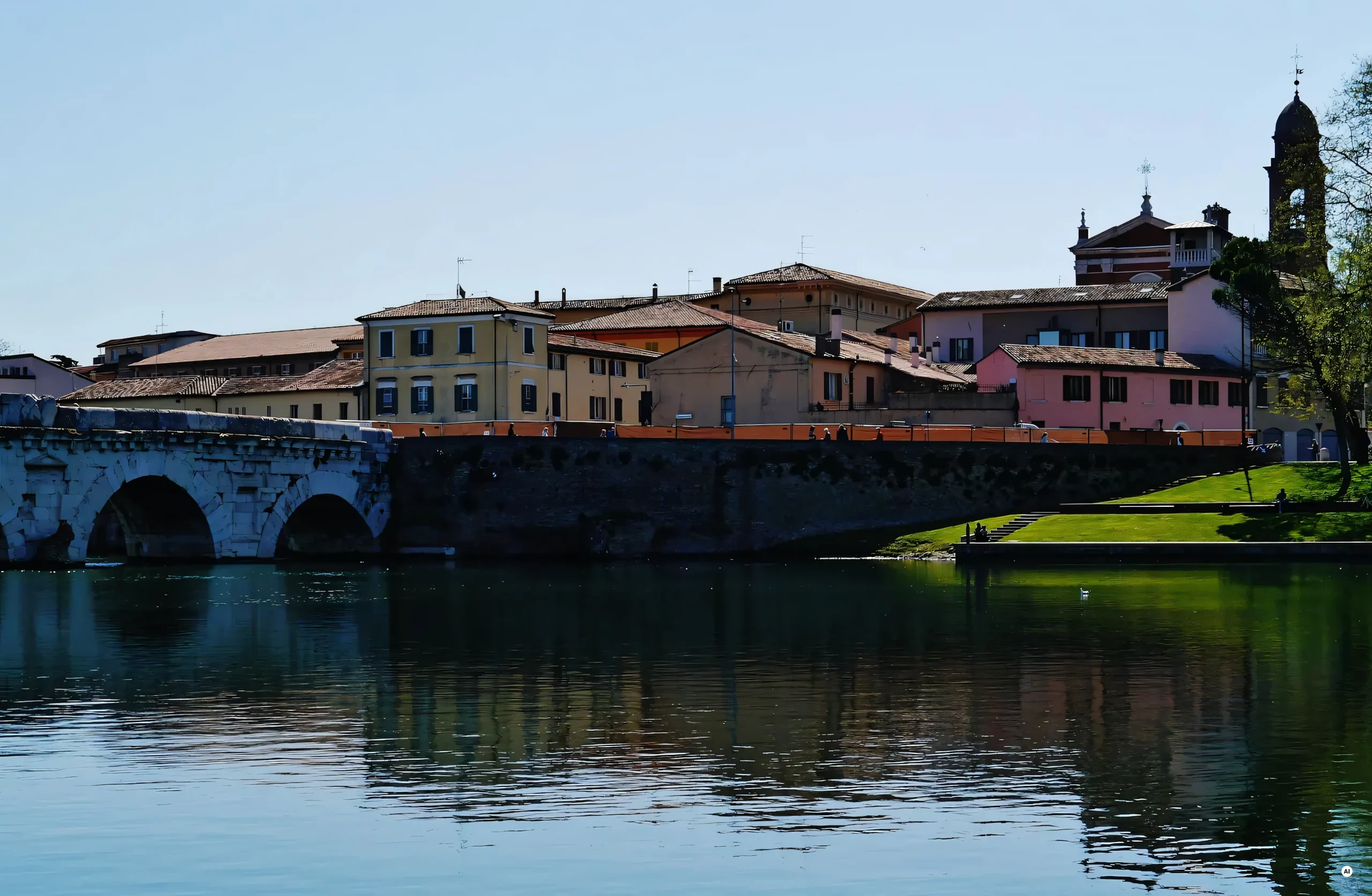 Il porto-canale di Rimini con le barche ormeggiate