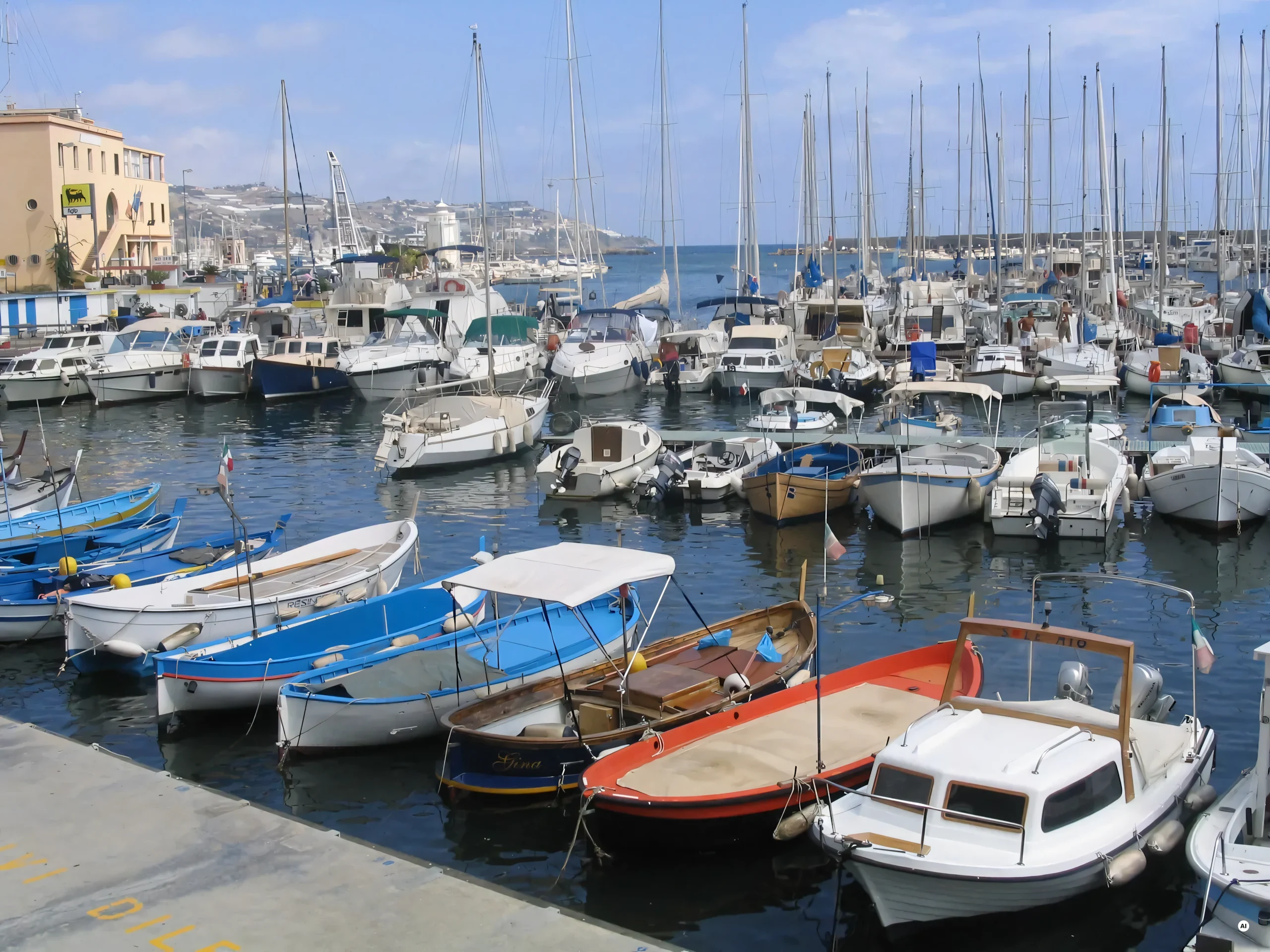 Il porto di Sanremo con le imbarcazioni ormeggiate