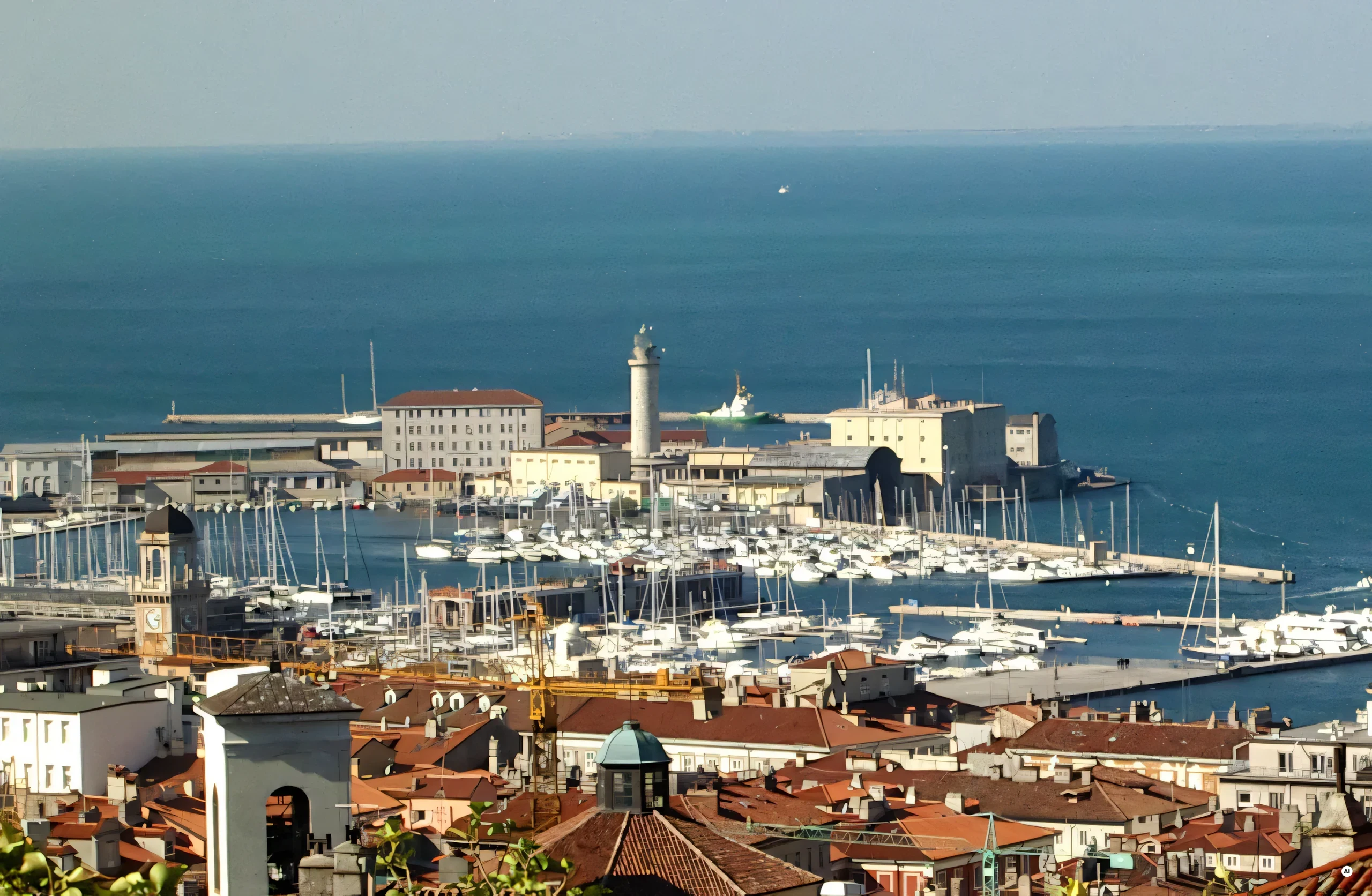 Trieste e l'area portuale viste dal colle di San Giusto
